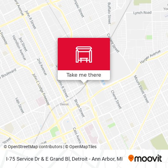 I-75 Service Dr & E Grand Bl map