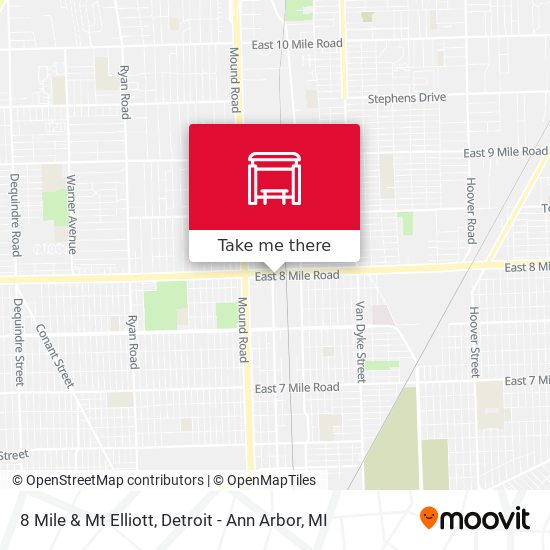 8 Mile & Mt Elliott map