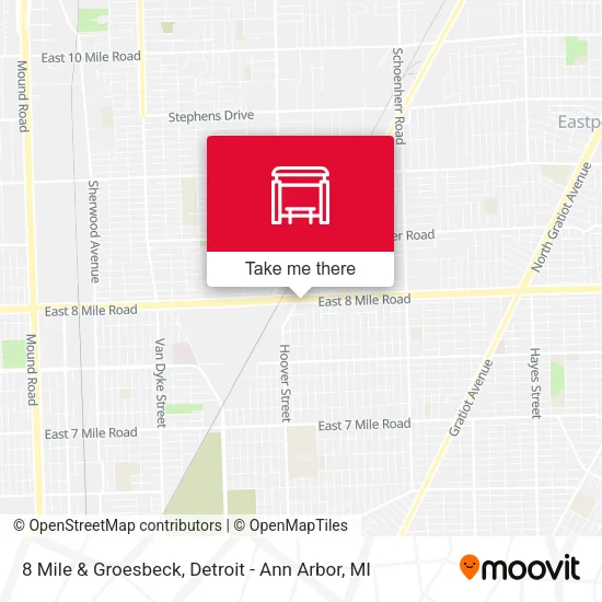 8 Mile & Groesbeck map