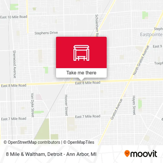 8 Mile & Waltham map