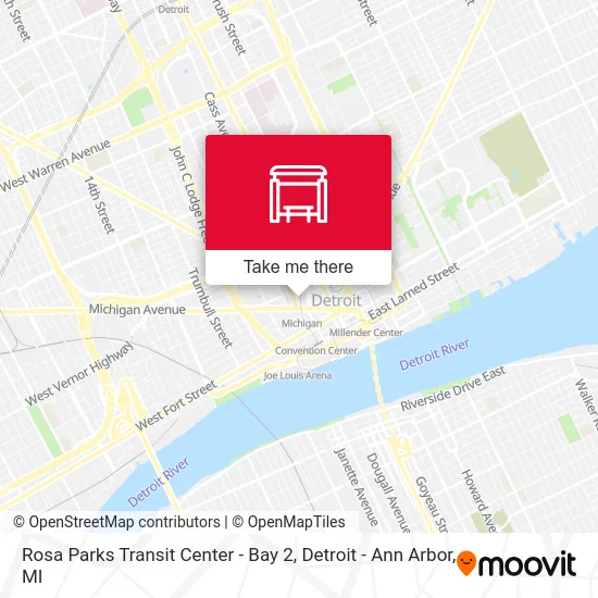 Rosa Parks Transit Center - Bay 2 map