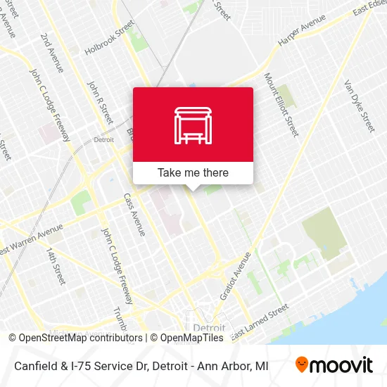 Canfield & I-75 Service Dr map