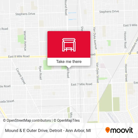 Mound & E Outer Drive map