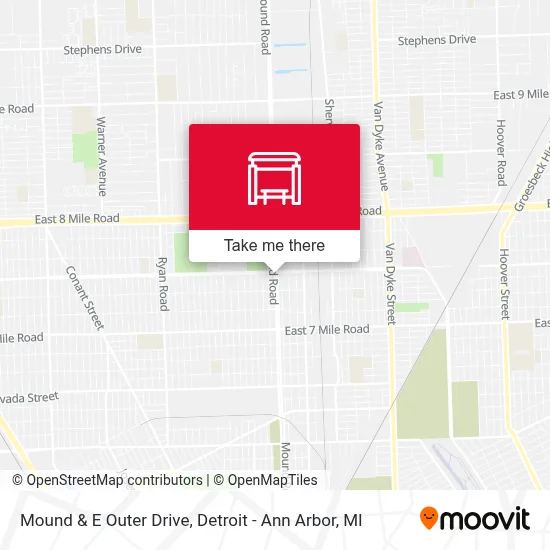 Mound & E Outer Drive map