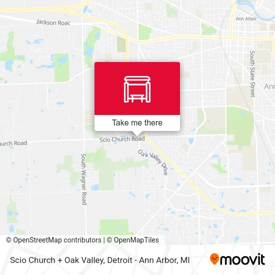 Scio Church + Oak Valley map