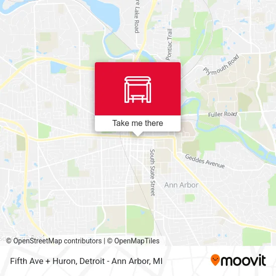 Mapa de Fifth Ave + Huron