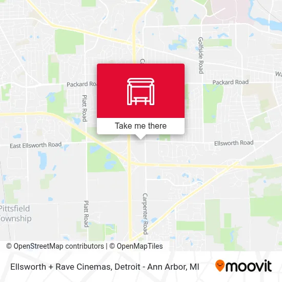 Ellsworth + Rave Cinemas map