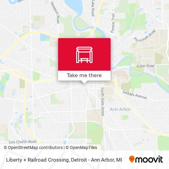 Liberty + Railroad Crossing map