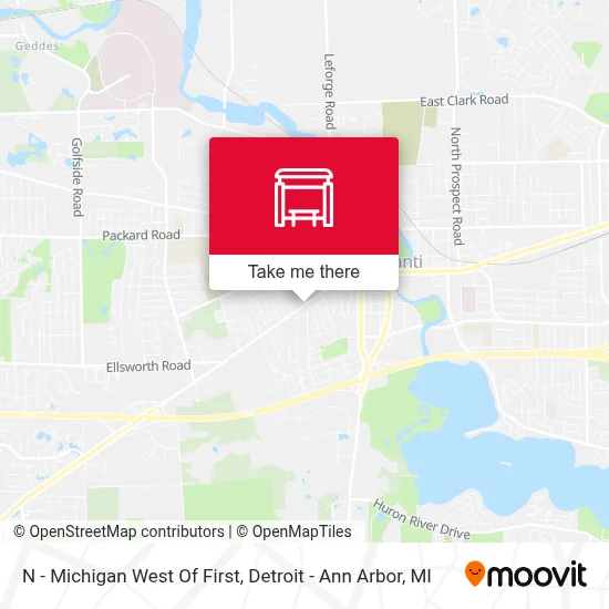 N - Michigan West Of First map