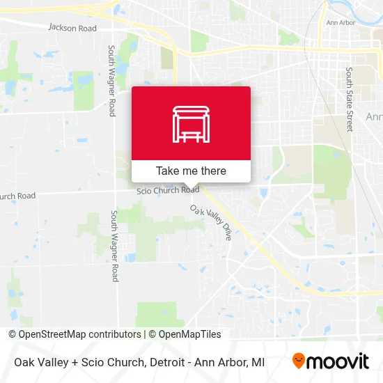 Oak Valley + Scio Church map