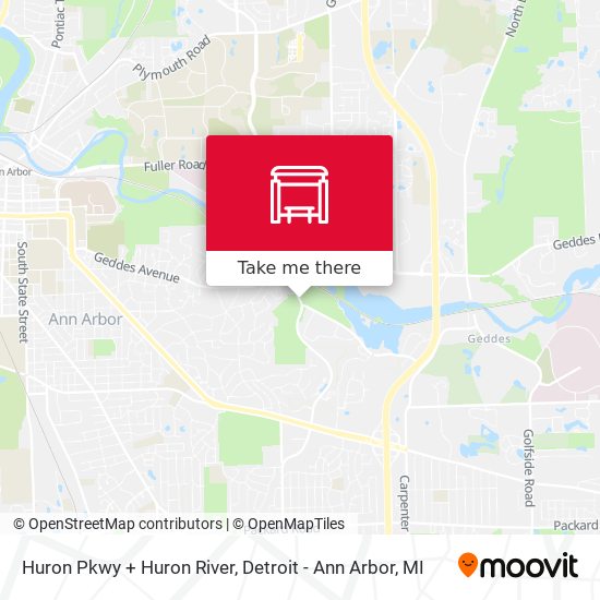 Huron Pkwy + Huron River map