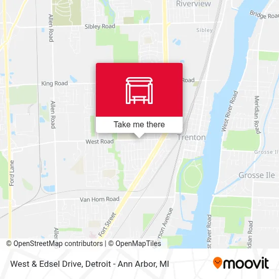 West & Edsel Drive map