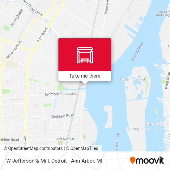 W Jefferson & Mill map