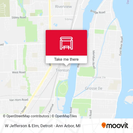 W Jefferson & Elm map