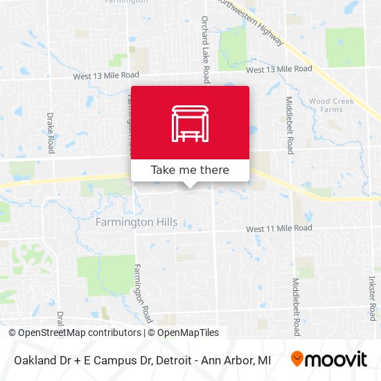 Mapa de Oakland Dr + E Campus Dr