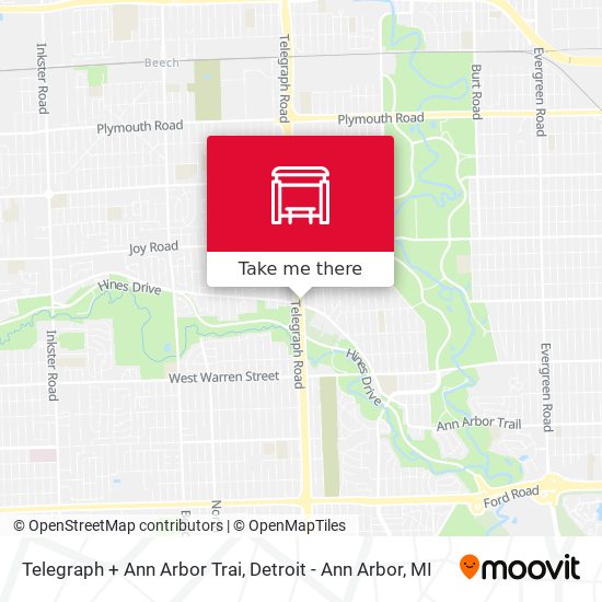 Telegraph + Ann Arbor Trai map