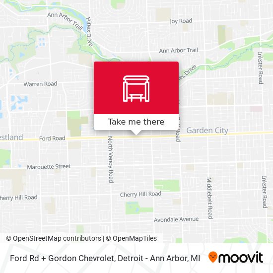 Ford Rd + Gordon Chevrolet map