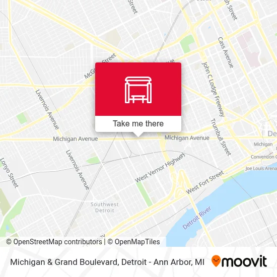 Michigan & Grand Boulevard map