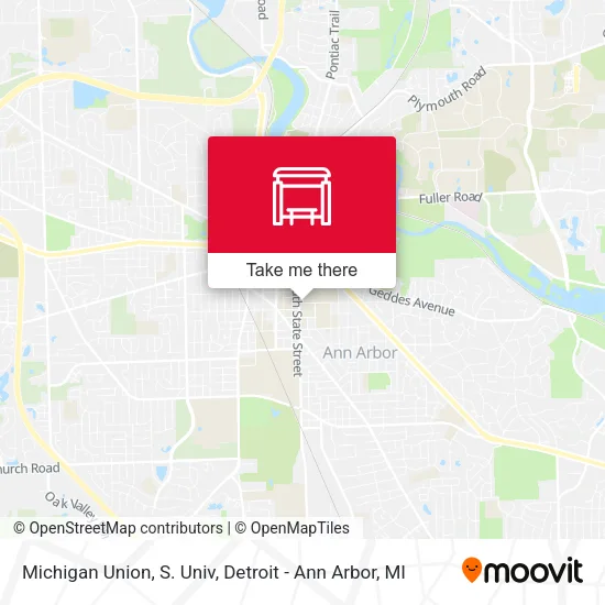 Michigan Union, S. Univ map