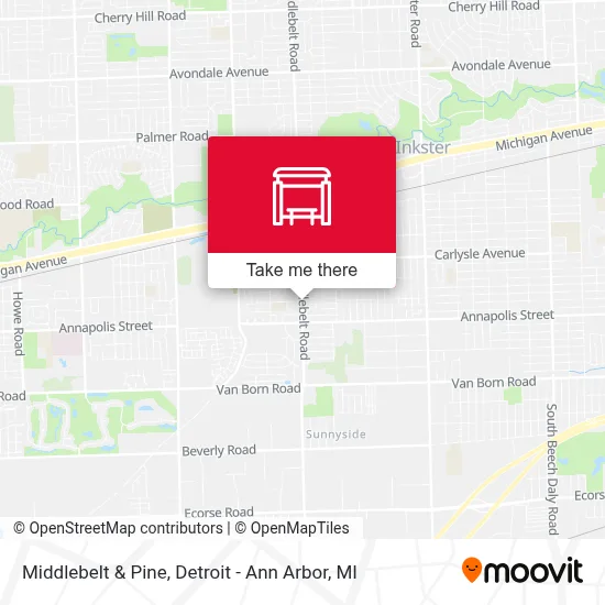 Middlebelt & Pine map