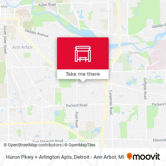 Huron Pkwy + Arlington Apts map