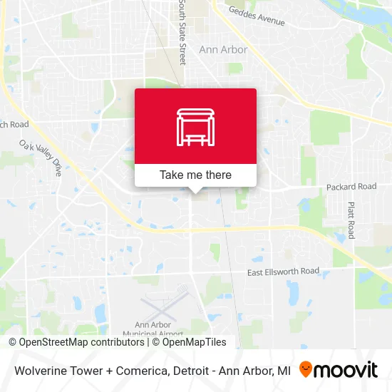 Wolverine Tower + Comerica map