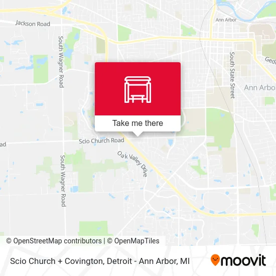 Scio Church + Covington map