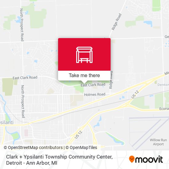 Clark + Ypsilanti Township Community Center map