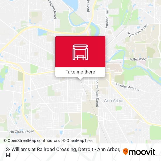 S- Williams at Railroad Crossing map