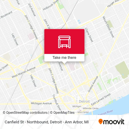 Canfield St - Northbound map
