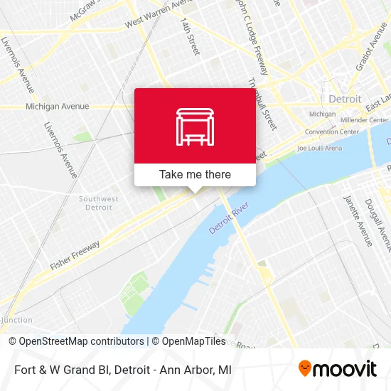 Fort & W Grand Bl map