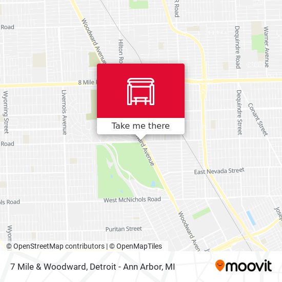 7 Mile & Woodward map