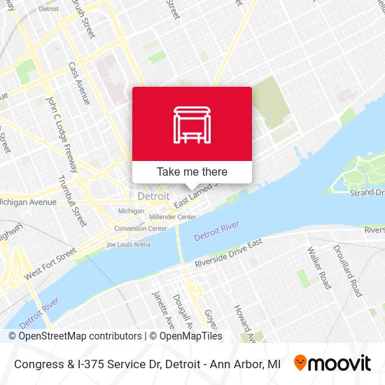 Congress & I-375 Service Dr map