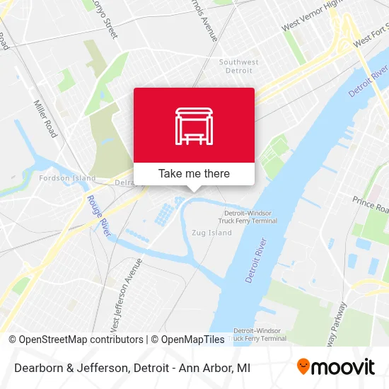 Dearborn & Jefferson map