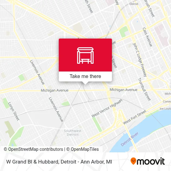 W Grand Bl & Hubbard map