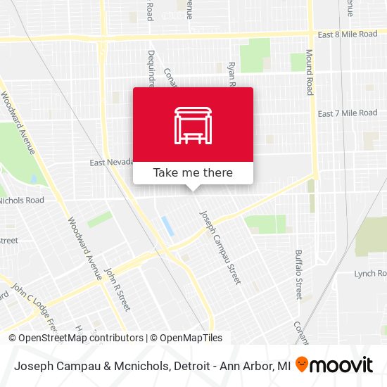 Joseph Campau & Mcnichols map
