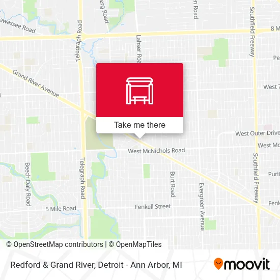 Redford & Grand River map