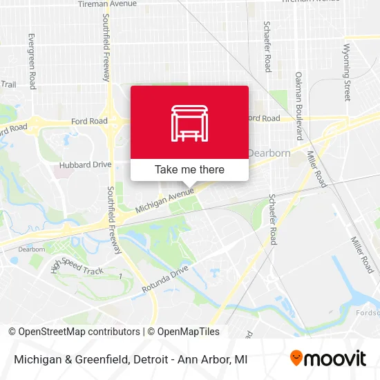 Michigan & Greenfield map