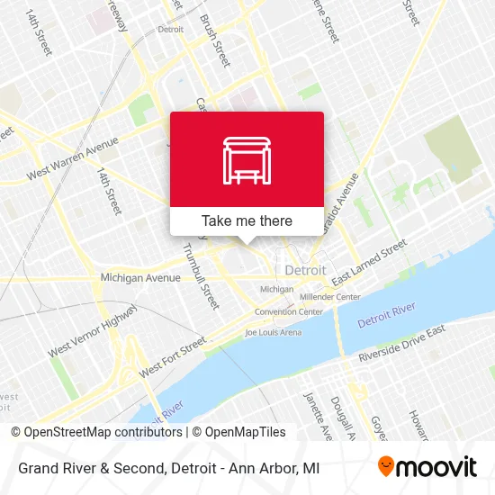 Grand River & Second map