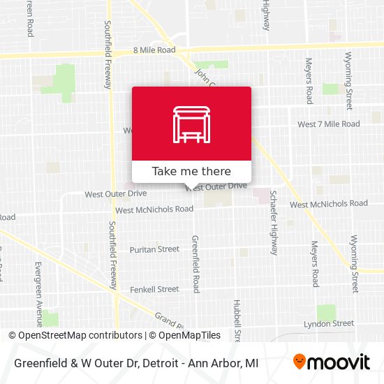 Greenfield & W Outer Dr map