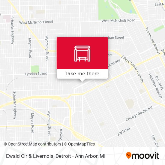 Ewald Cir & Livernois map