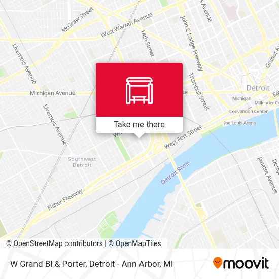 W Grand Bl & Porter map