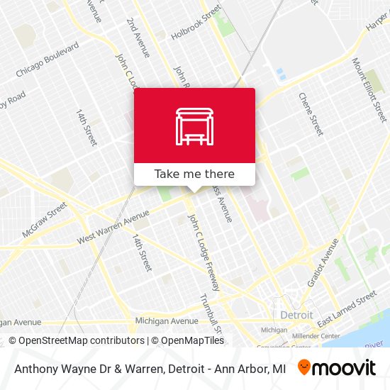 Mapa de Anthony Wayne Dr & Warren