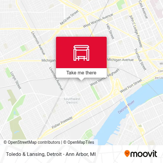 Toledo & Lansing map