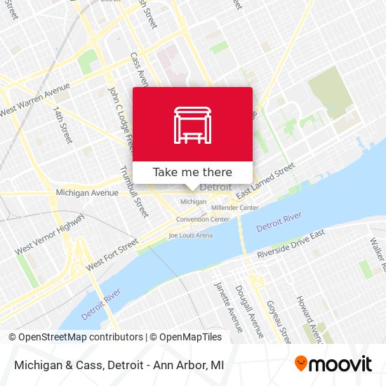 Michigan & Cass map