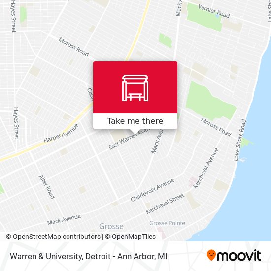 Warren & University map