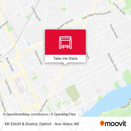 Mt Elliott & Gratiot map