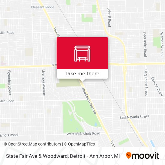 State Fair Ave & Woodward map