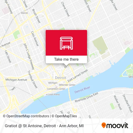 Gratiot @ St Antoine map