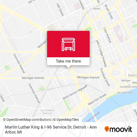 Martin Luther King & I-96 Service Dr map